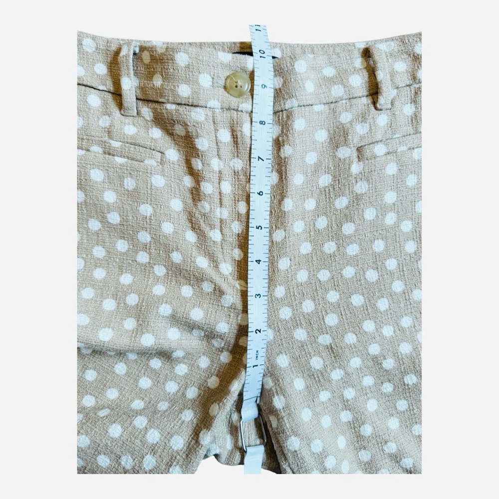 Women's Ann Taylor Pants Size 2 Tan White Polka Dot - Picture 11 of 12